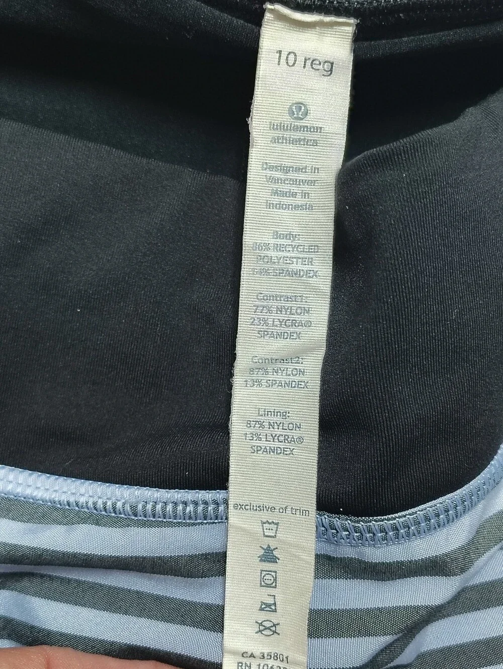 Lululemon Run: Pace Setter Skirt Stripe Black & Polar Haze Women's 10 Pickleball